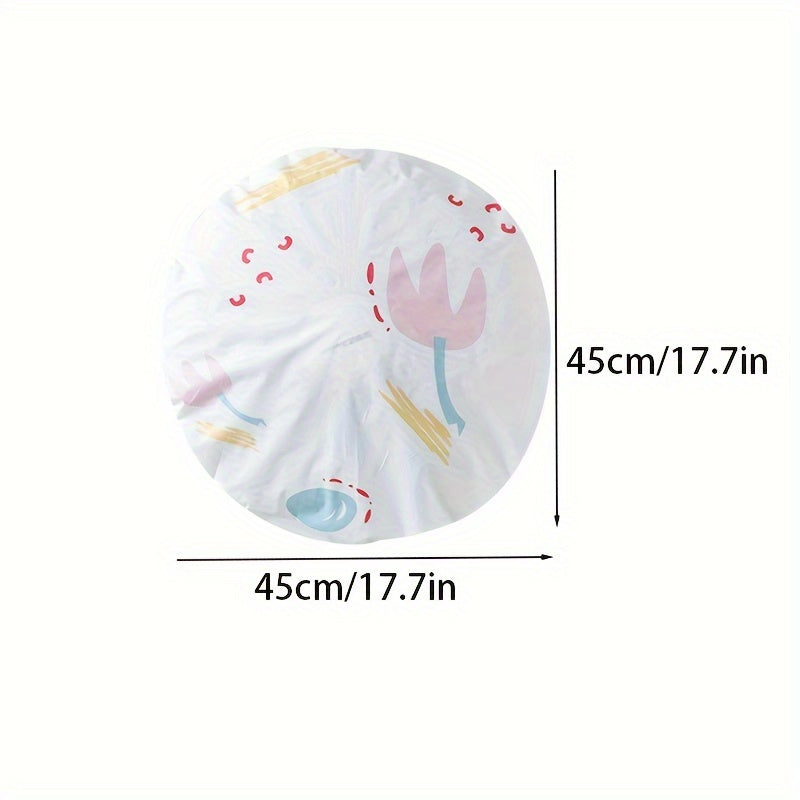 Round Sleeve Dust Cover for Floor-Standing Desktop Fan with Floral Design