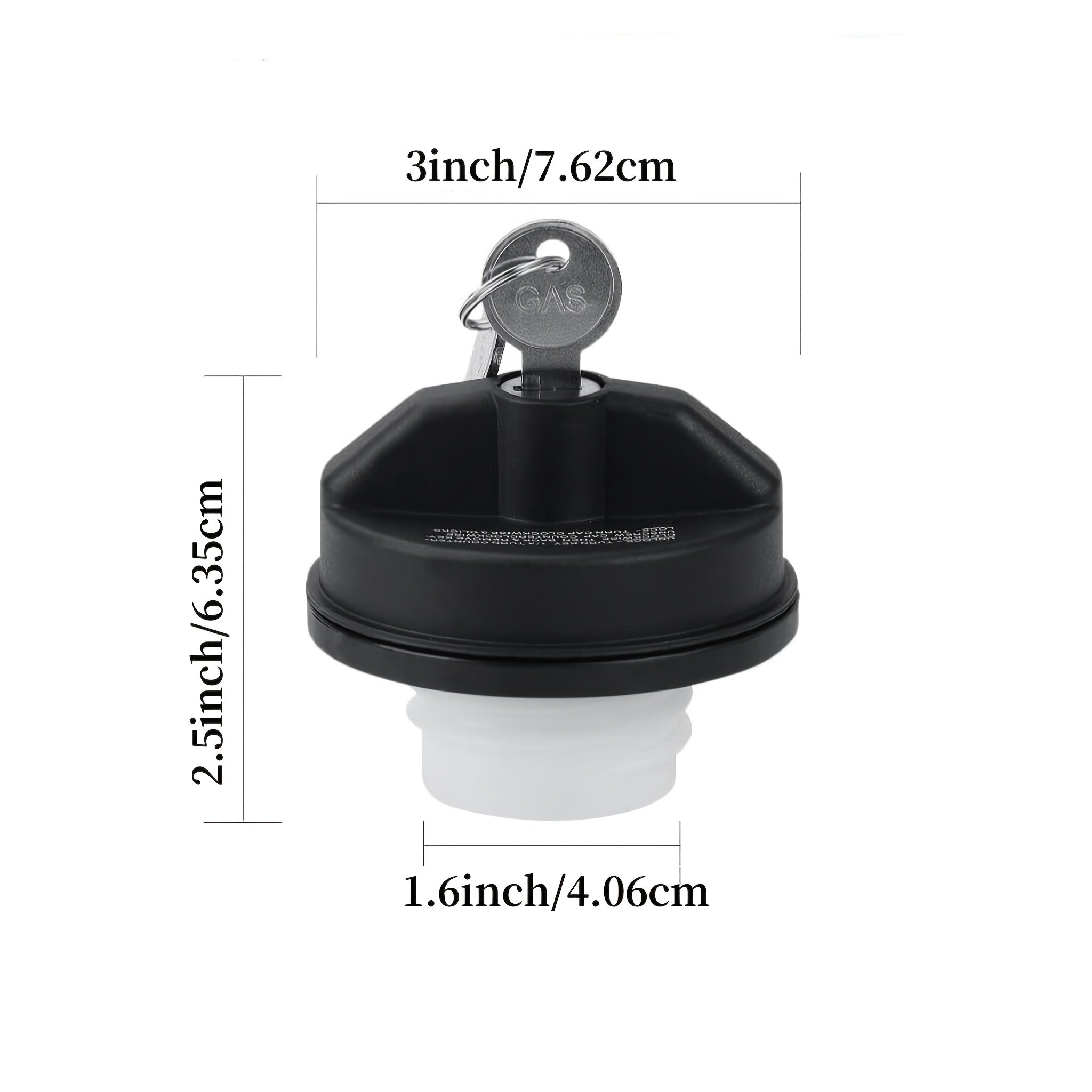 Locking Gas Cap with 2 Keys, Fuel Cap Replacement for Vehicles