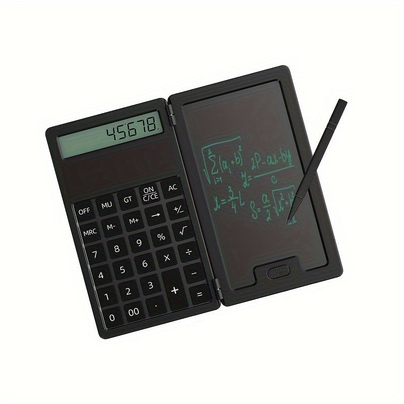 12-Digit LCD Scientific Calculator Foldable Design Stylus Battery-Powered for Students Teachers Engineers
