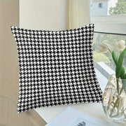 Houndstooth Throw Pillow Cover 44.96cm Square Soft Polyester Zippered