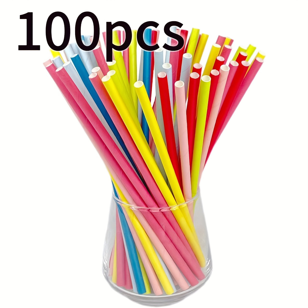 Assorted Paper Straws for Party Decorations and Drink Stirrers
