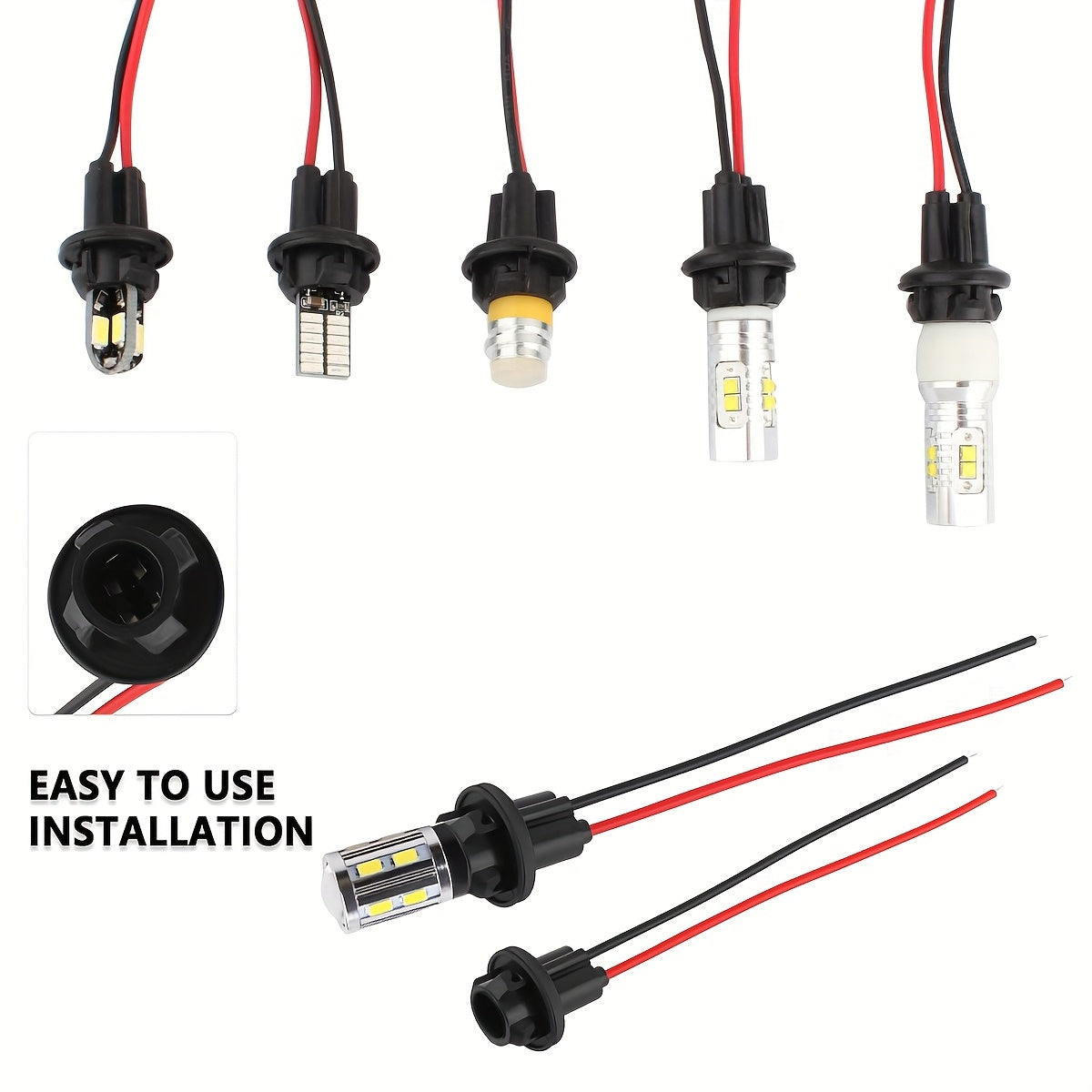 194 Bulb Socket Pre-Wired Connector for Car Dashboard and Fog Lights