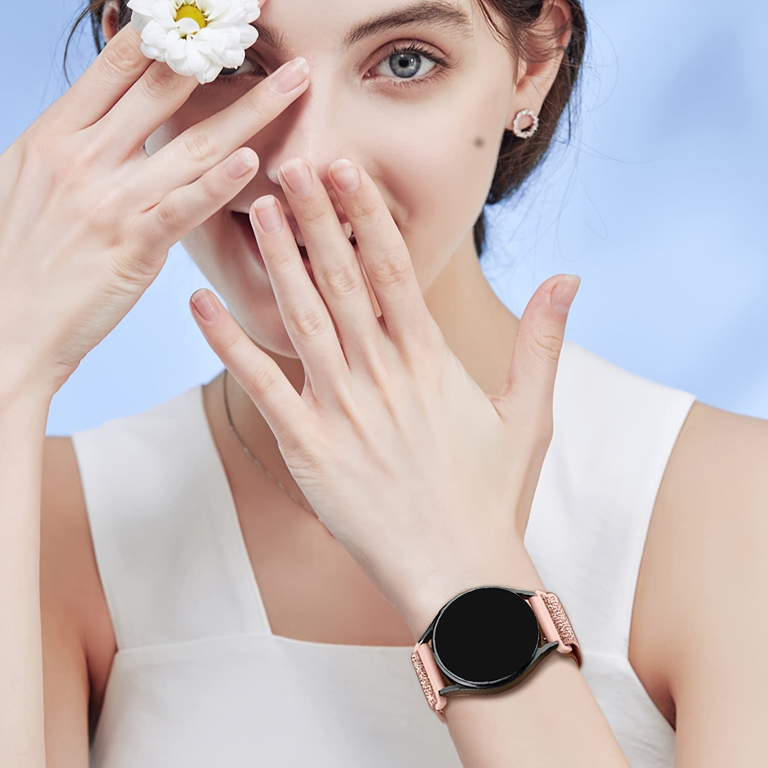 Correas de reloj de nylon brillante y elástico de 20mm para modelos Samsung Galaxy Watch, ajustables, elásticas, trenzadas, deportivas, para mujer