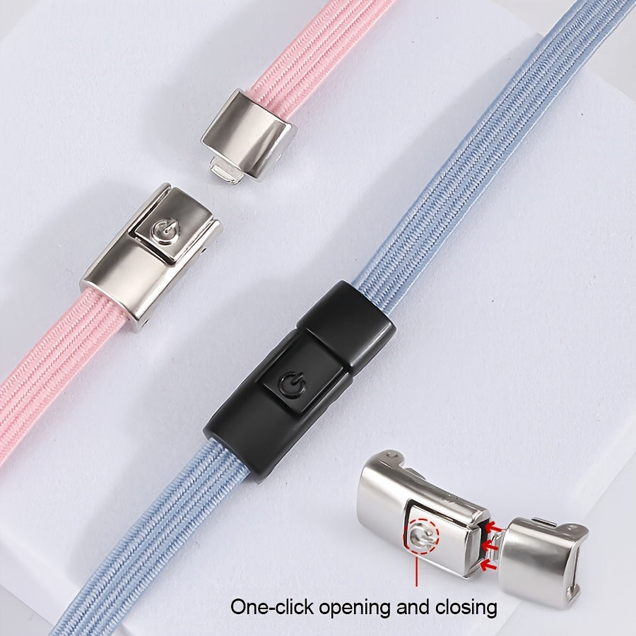 Unisex Spandex No-Tie Elastic Shoelaces Quick-Release Athletic Shoe Laces