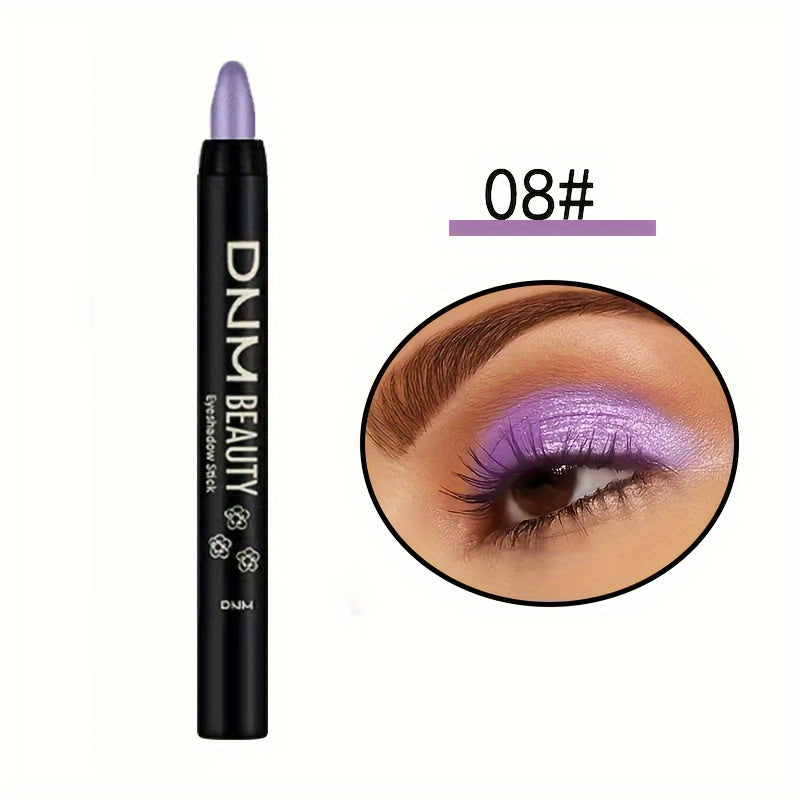 Women Waterproof Eye Shadow Stick with Rainbow Shimmer Long-Lasting Brightener