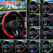 Carbon Fiber Steering Wheel Cover Non-Slip Fits 37-38CM Vehicle Accessories