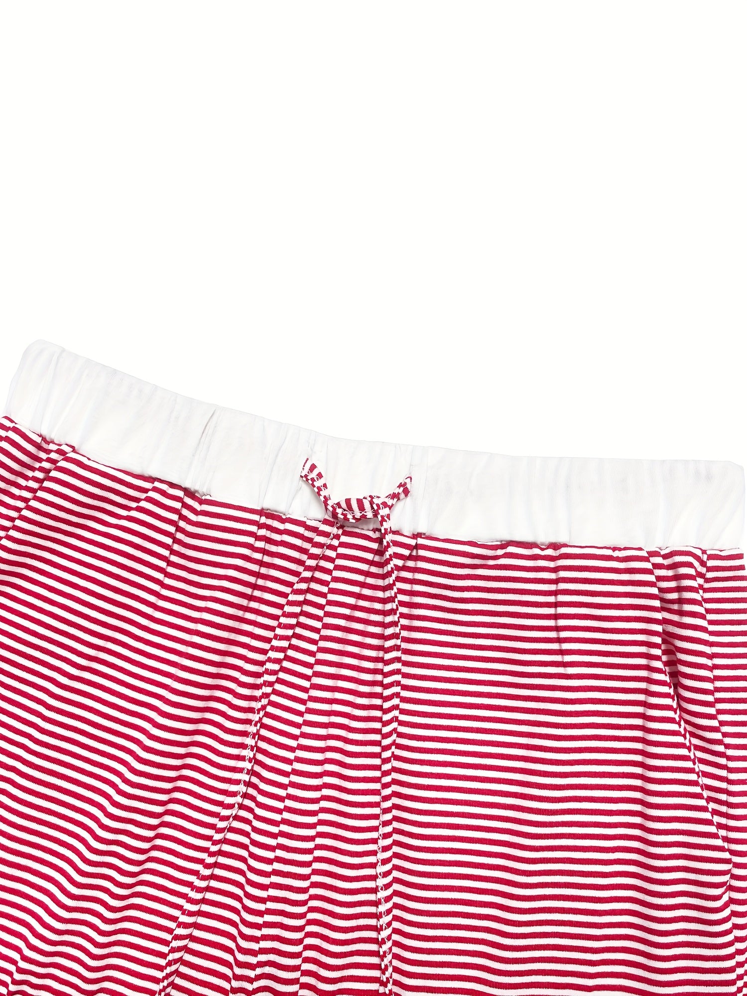 Women's Knit Striped Pajama Set Long Sleeve V-Neck Drawstring Fall Winter Lounge