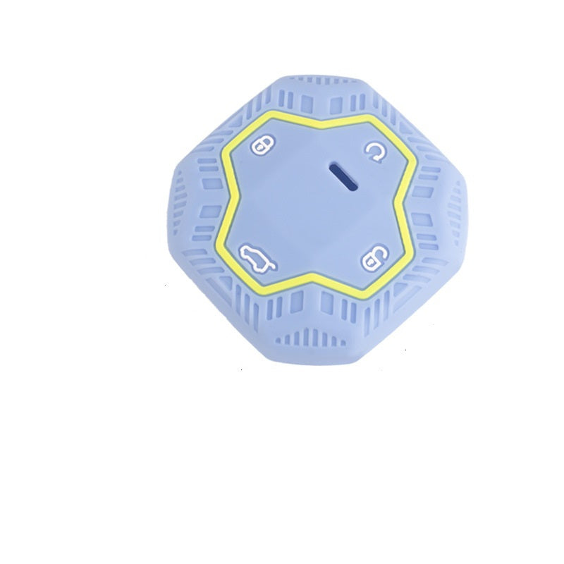 Silicone Key Fob Cover Black Neon Green Hexagonal for Car Key Protection