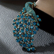 Men's Vintage Peacock Brooch Rhinestones Zinc Alloy Jewelry