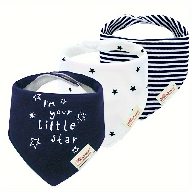 Baby Bibs and Saliva Towels Set for Toddlers with Adjustable Neck Bib and Cartoon Embroidery