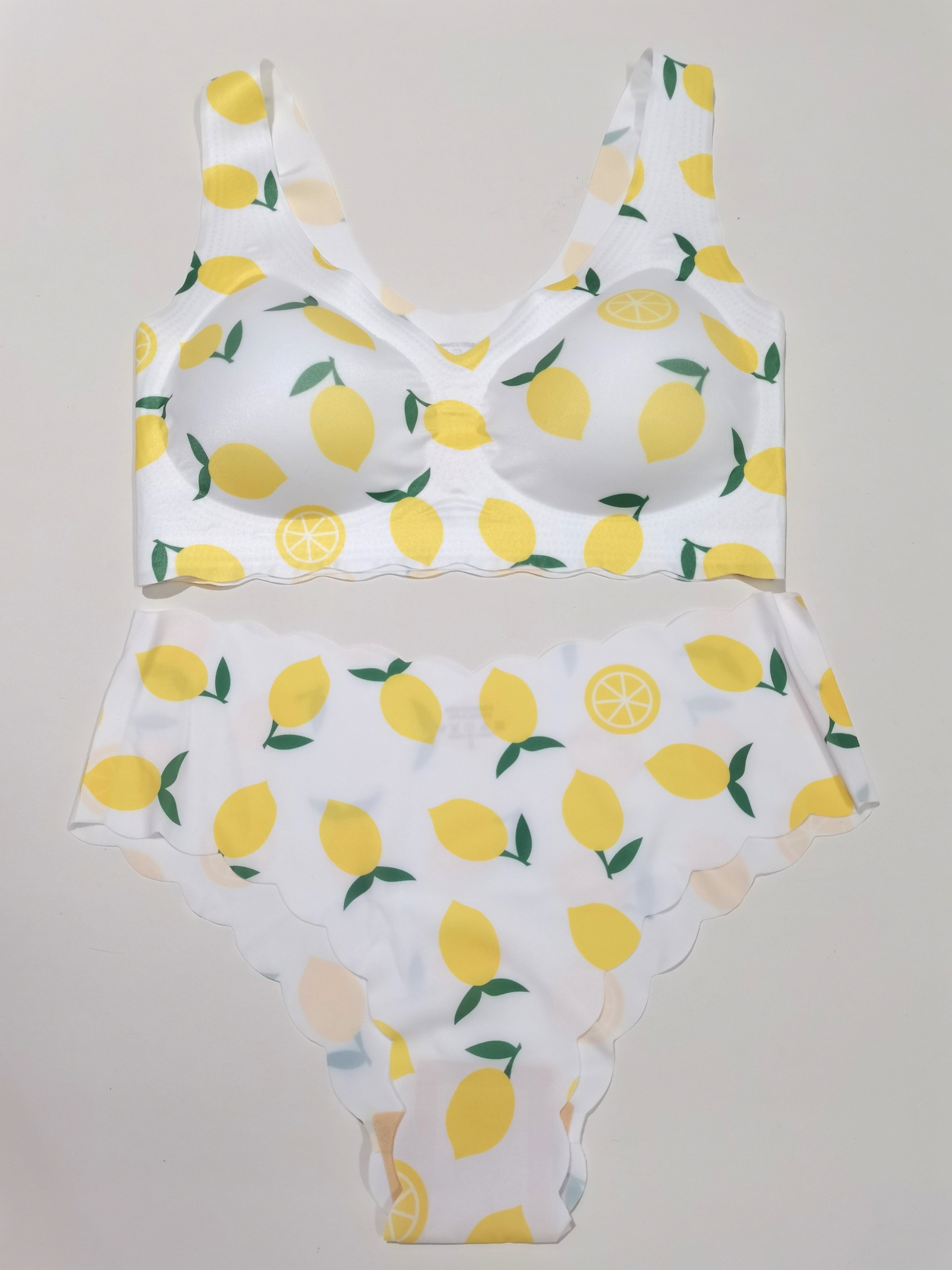 Allover Print Lingerie Set for Women Seamless Tank Bra and Panties