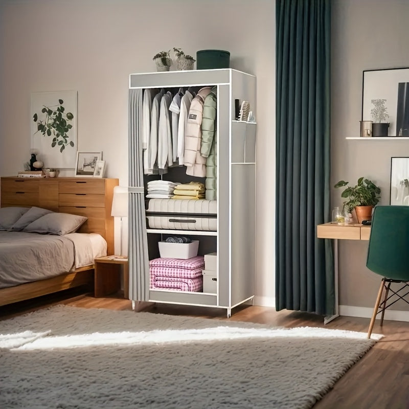 3.2 Cu Ft Storage Closet with Metal Frame for Bedroom Home Organization