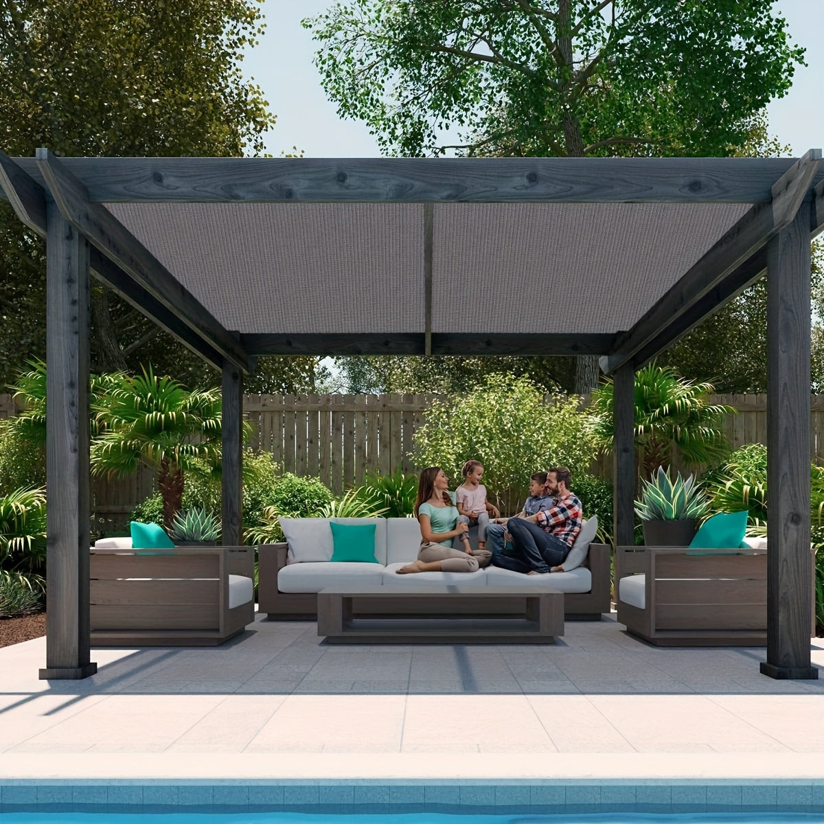 Sun Shade Cloth Grey 81-90 UV Block Outdoor Patio Garden Pergola Canopy