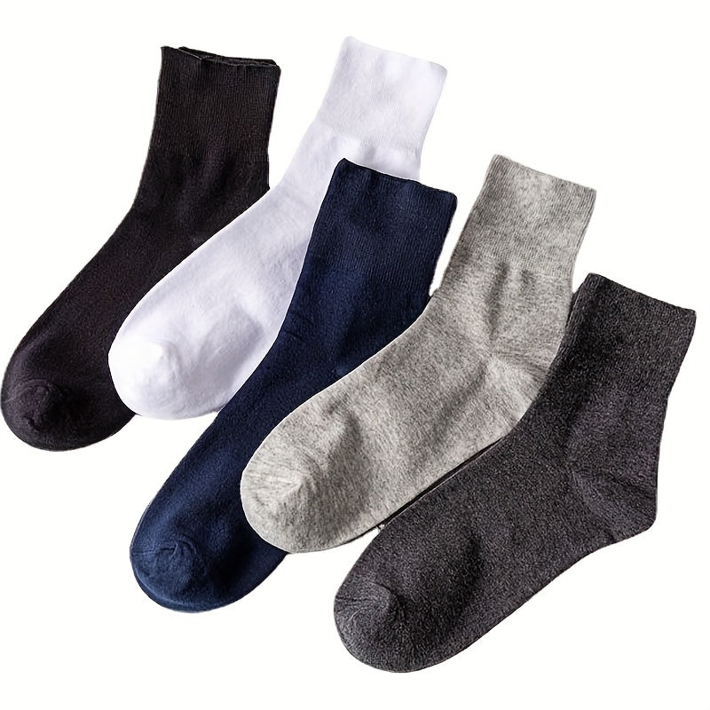 Men's Crew Socks Breathable Cotton Blend Plain Color Spring Autumn EUR 39-50