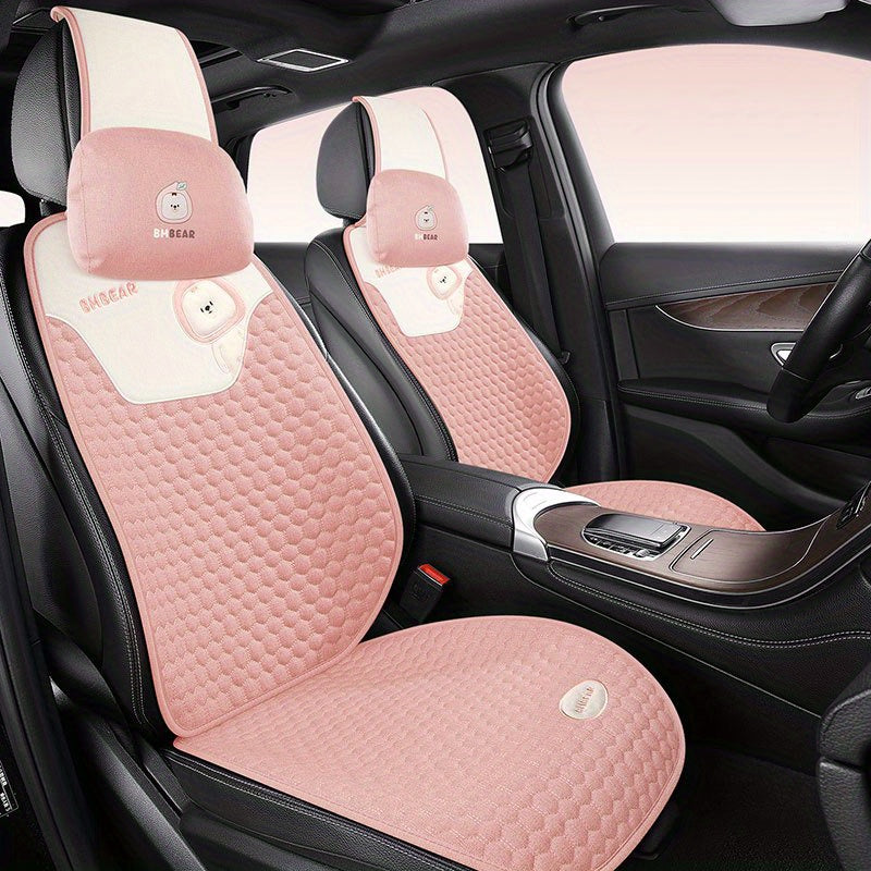 Universal 5-Seat Car Seat Covers Breathable Polyester All-Season Diamond Array