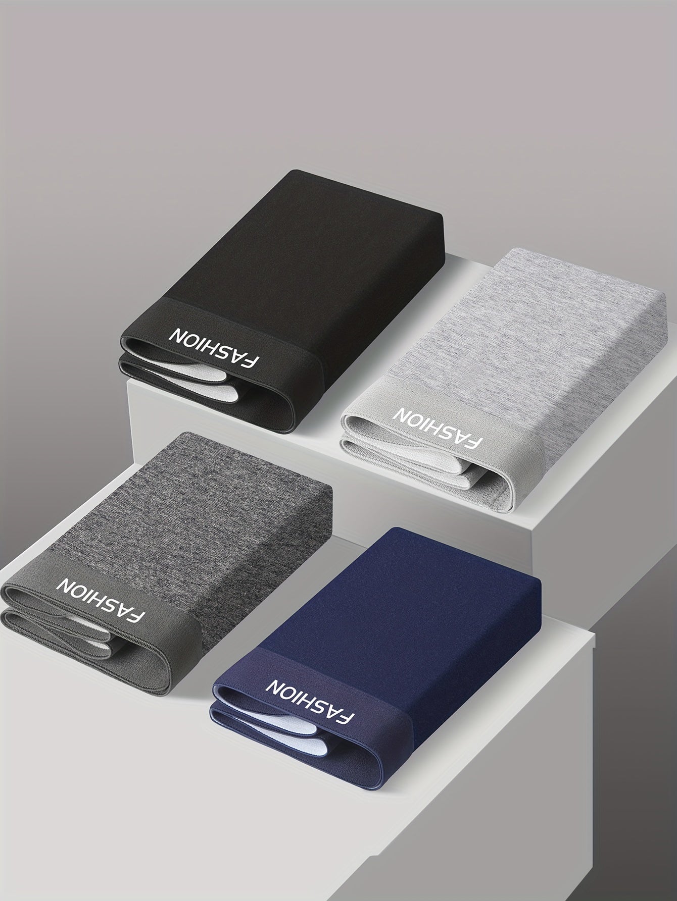 Men's Solid Color Breathable Boxer Briefs with Stretchy High-Performance Fabric