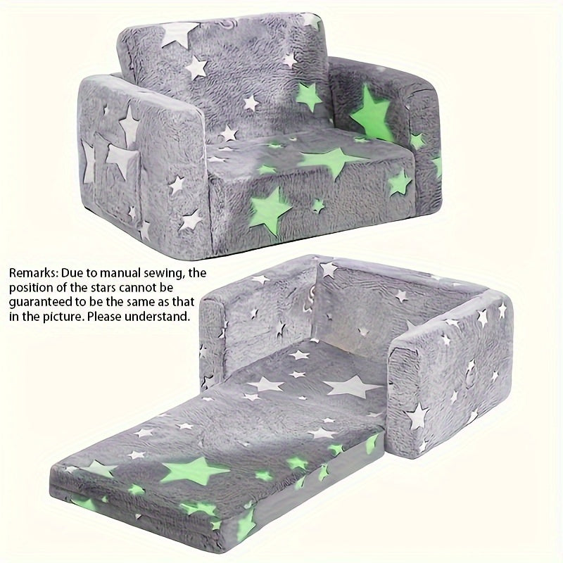 Sofá para niños que brilla en la oscuridad, plegable, de espuma viscoelástica, limpieza puntual, poliéster
