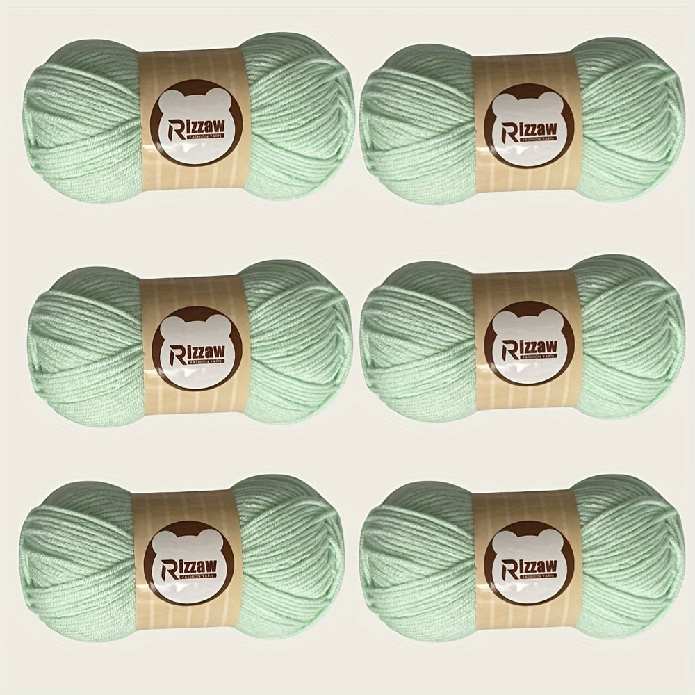 6 Pieces of 50g Soft Acrylic Yarn for Crocheting and Knitting, Assorted Colors