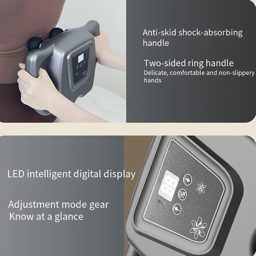 Portable Brown Deep Tissue Massage Gun with 16 Heads 9 Modes 99 Intensity Levels