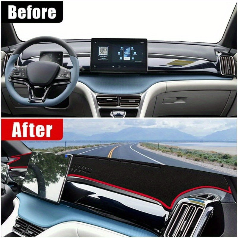 Чехол для приборной панели автомобиля против царапин, интерьер, красная боковая часть для внедорожника