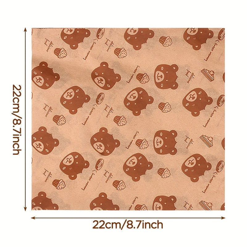 50 Sheets Oil-Proof Paper for Frying Baking Sandwich Packaging Natural Color