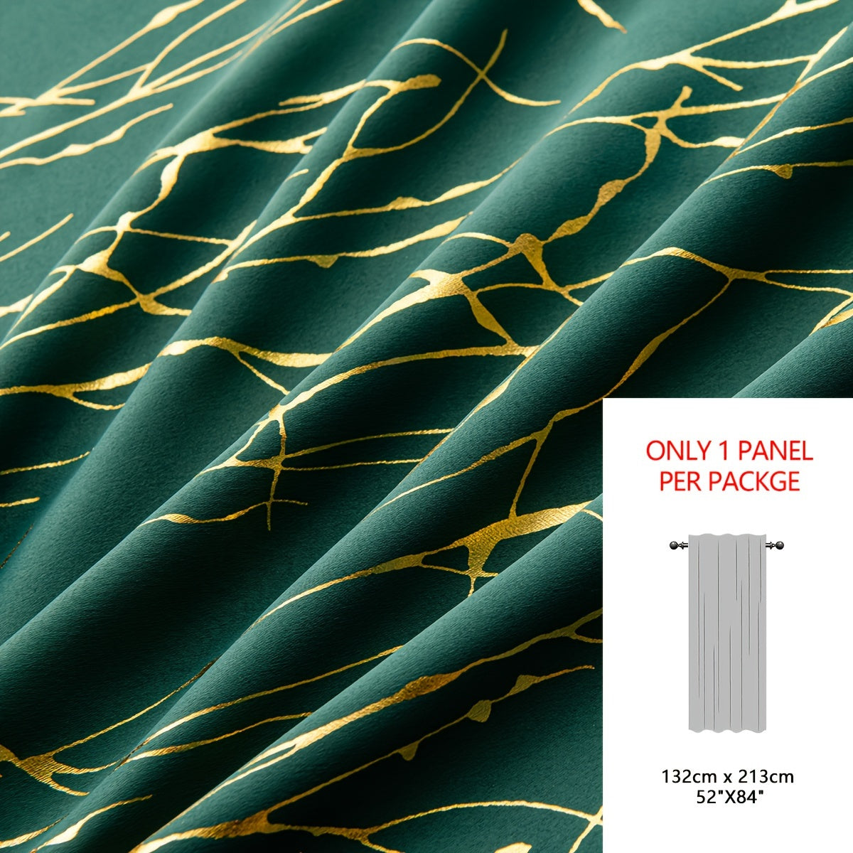 Blackout Curtain with Gold and Silver Tree Branch Pattern for Bedroom Living Room Office