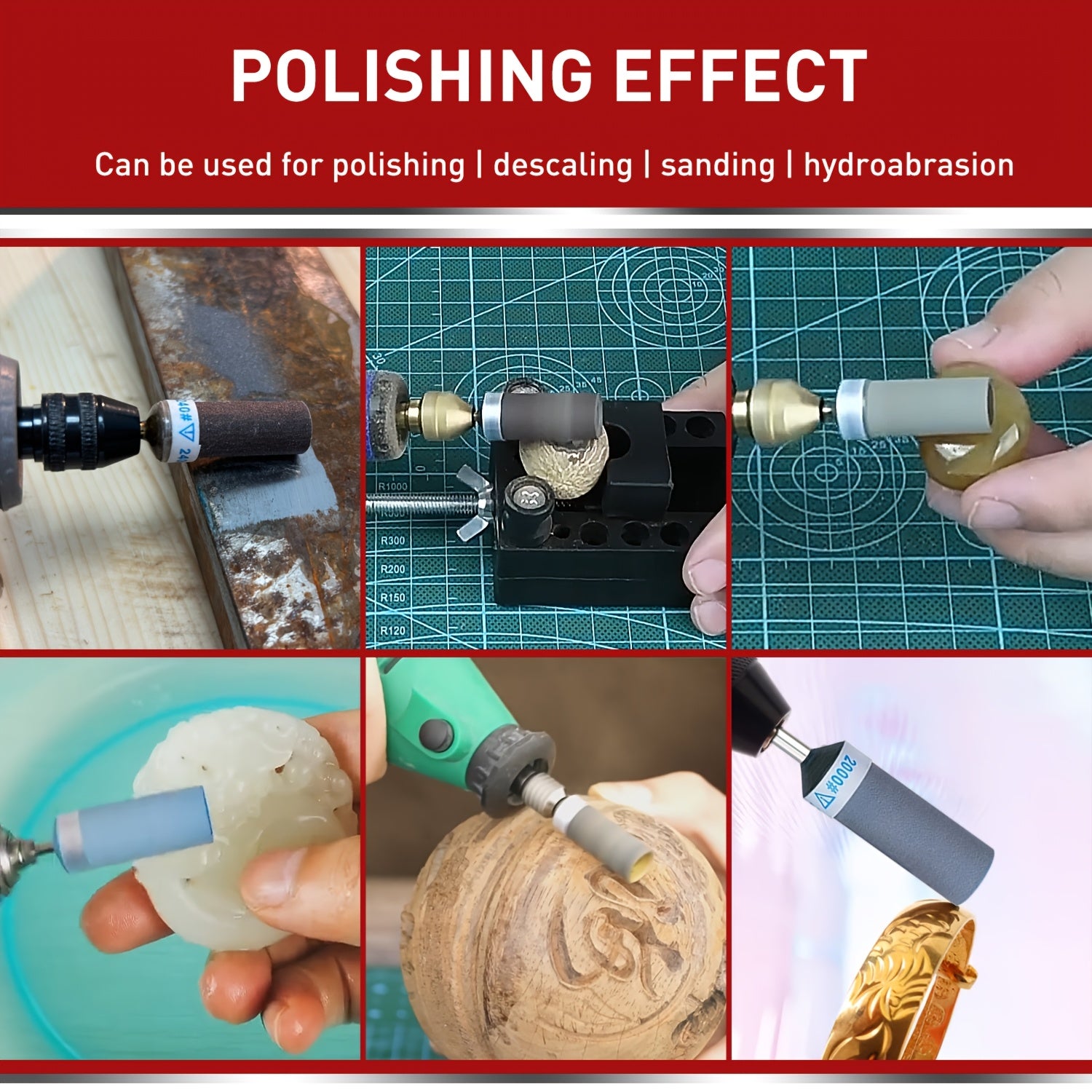 18-Piece Sanding Drums Set with Multi-Grit 1/8 Inch Shank for Metal Rust Removal and Grinding