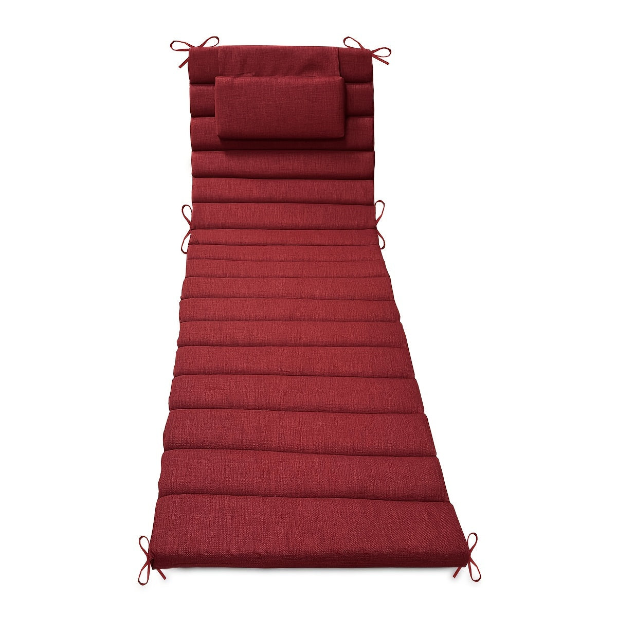 Outdoor Lounge Cushion Dark Blue 182.88cm x 53.34cm with Headrest and Straps for Patio Pool Chairs