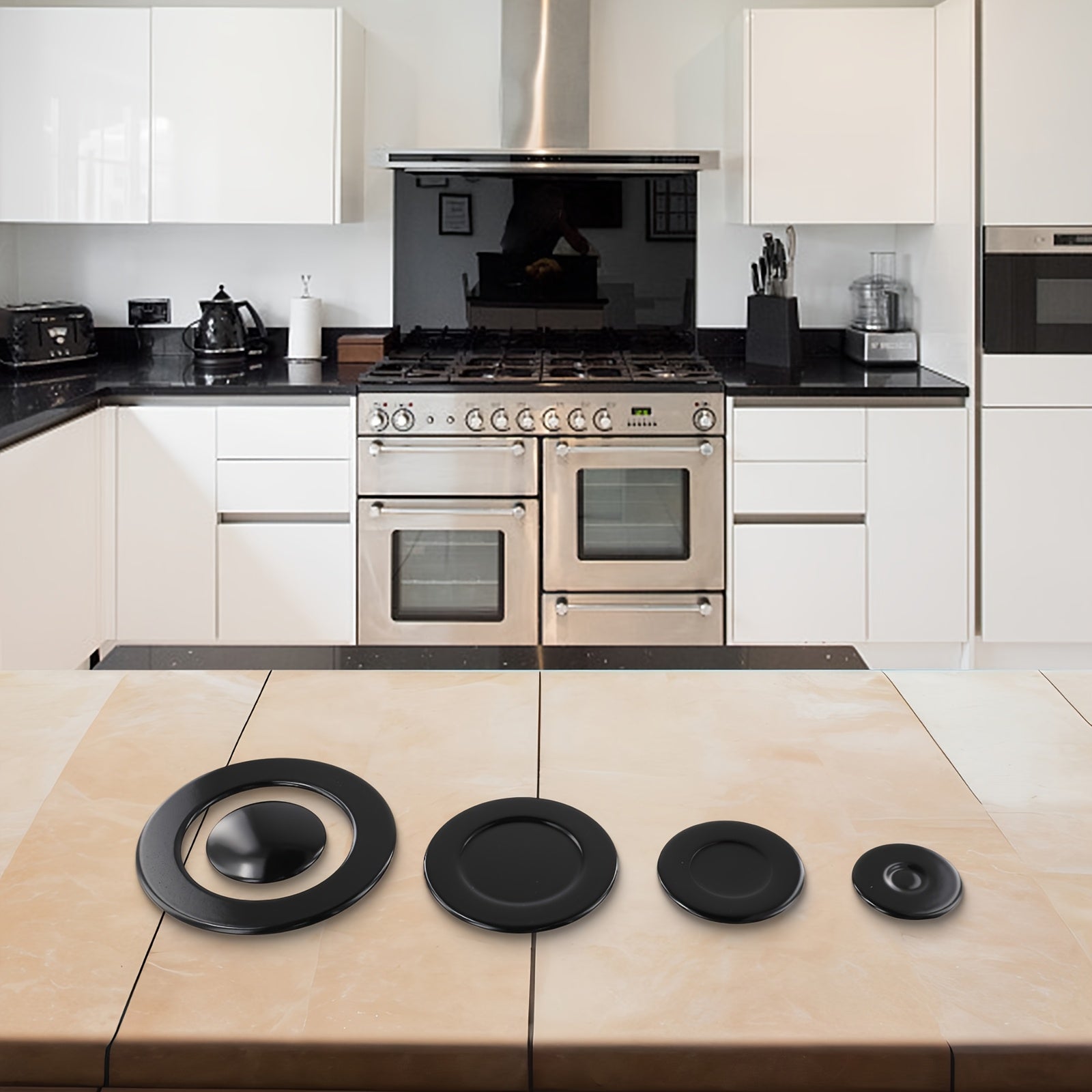 4 piezas de quemadores de gas de hierro negro para cocinas SABAF