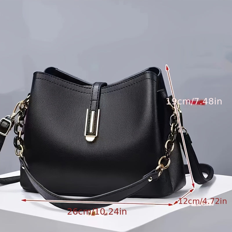 Women's Crossbody Bag with Zipper Closure, Stain-Resistant PU Material, Adjustable Strap, Polyester Lining