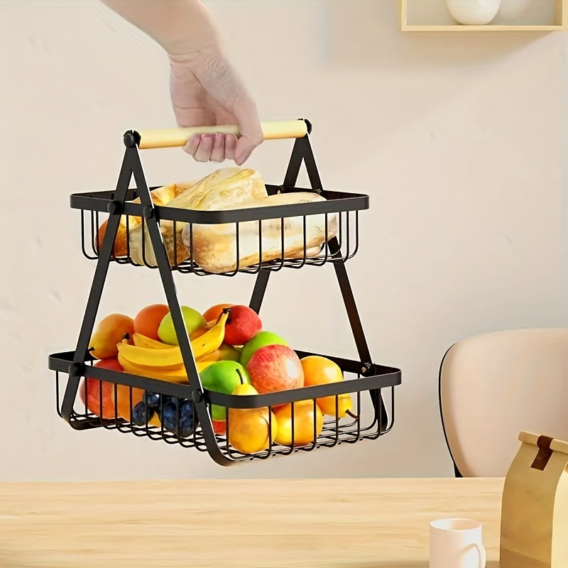 2/3 Tier Storage Basket with Drain and Removable Wire Basket for Bathroom Kitchen