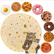 Hilarious Food Print Round Blanket for Couch, Travel, and Gift