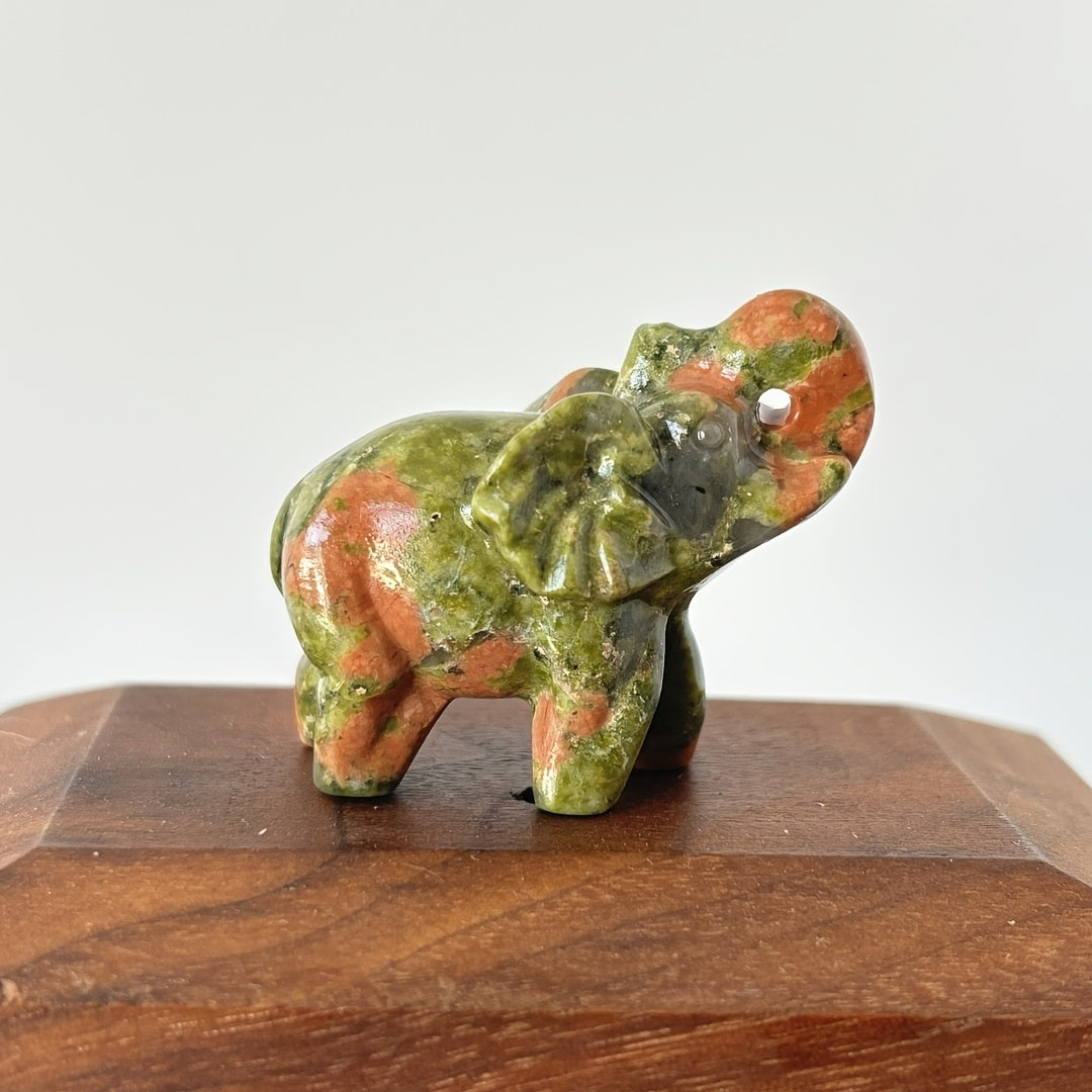 Crystal Carving Elephant Ornament 40mm Natural Crystal Stone Home Decor Gift