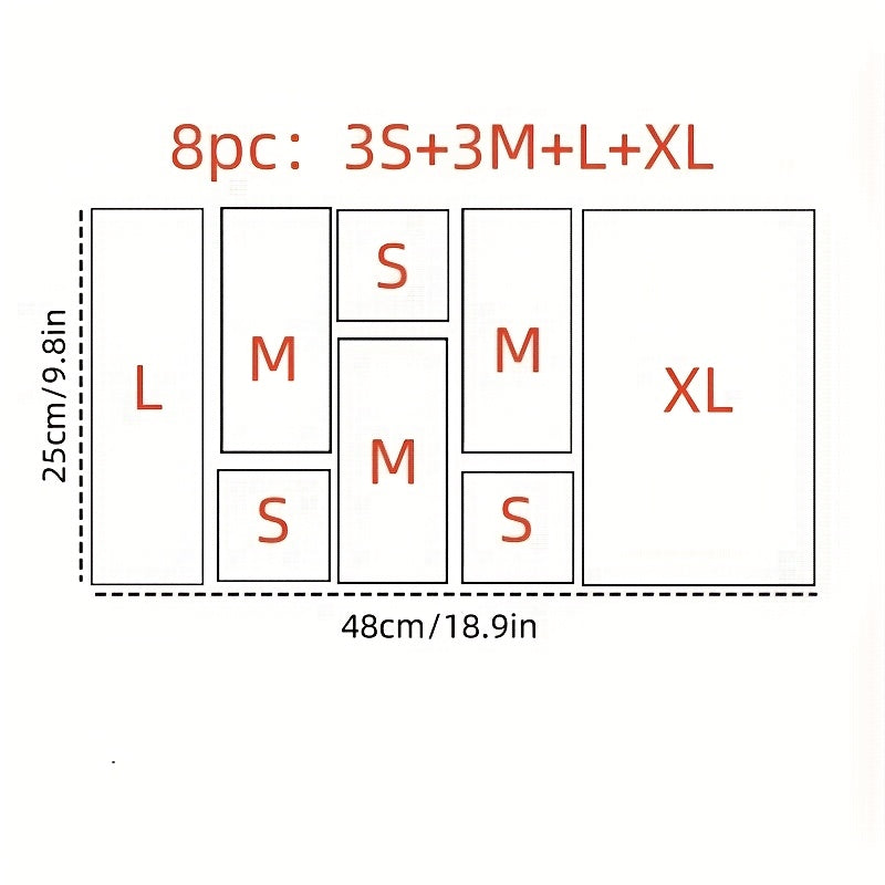Conjunto de organizadores de almacenamiento de agua transparente de acrílico en 3, 7 u 8 piezas para almacenamiento de cosméticos y artículos de tocador