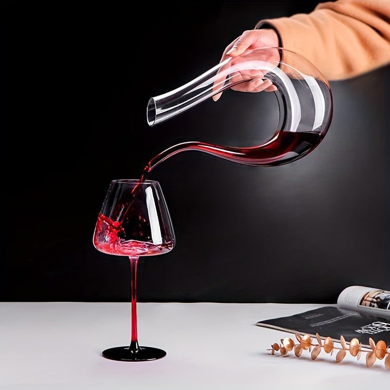 Decantador de vino de cristal con diseño en forma de U y arpa, estilo europeo colorido para hogar o restaurante