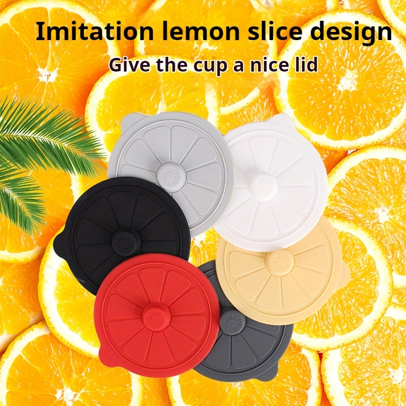Lemon Shaped Silicone Cup Lids 9.5cm Reusable Food Grade Fits Mugs Water Cups