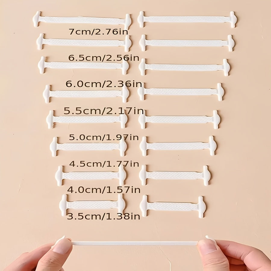 16 dona No-Tie silikon tizzalari, oson kirib chiqadigan, qulay moslik uchun sportkenglar uchun