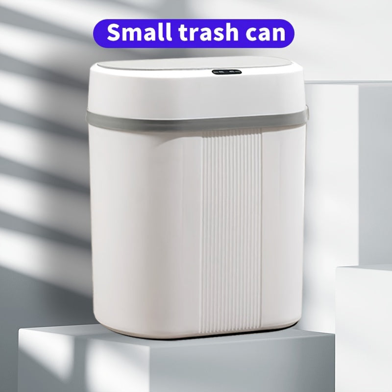 Battery-Powered Slim Smart Trash Can with Lid for Kitchen Bedroom Bathroom