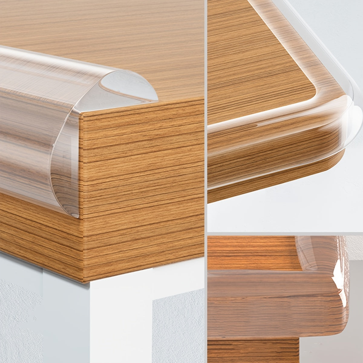 Baby Safety Bumper Transparent PVC Corner Protector with Double-Sided Tape for Tableside Furniture in Two Sizes