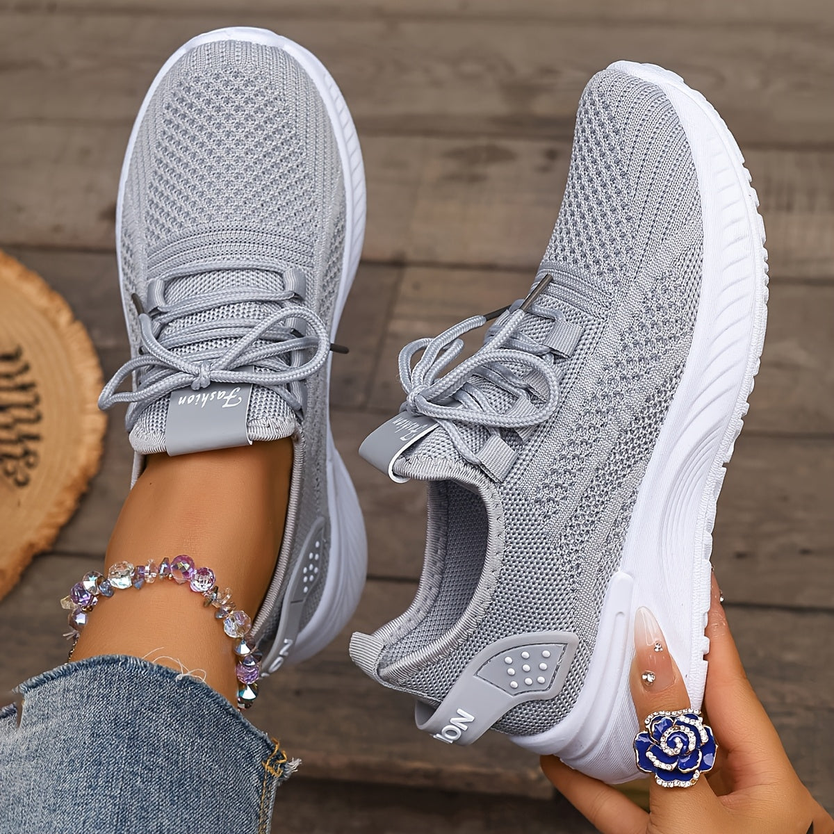 Women Breathable Knit Sneakers Lightweight Casual Walking Shoes in Multiple Colors