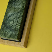 Bamboo Corundum Sharpening Stone with Wooden Holder Kitchen Sharpener