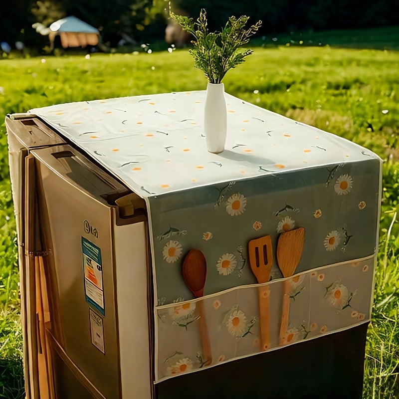 1/4 dona Ko'p funksiyali Muzlatgich Chang Qopqog'i cho'ntaklar bilan, 128.02 X 52.07 sm, Uy va Oshxona uchun Matodan Qopqoq