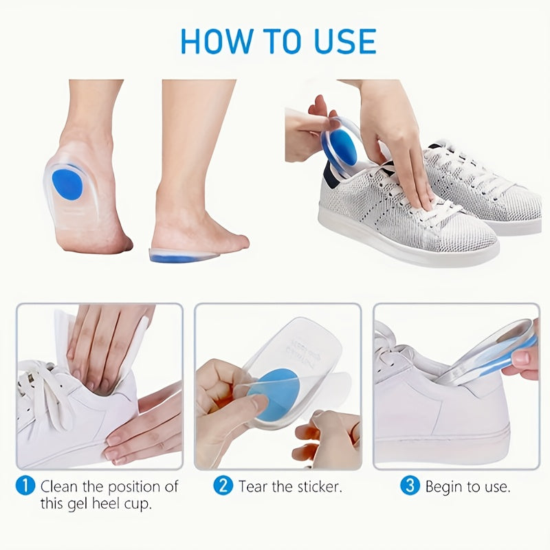 Uniseks jel balandlik qo‘shimchali oyoq kiyim ichki qismi 3-to‘plam, sirpanishga qarshi, shokni yutuvchi, ko‘k qizil oq