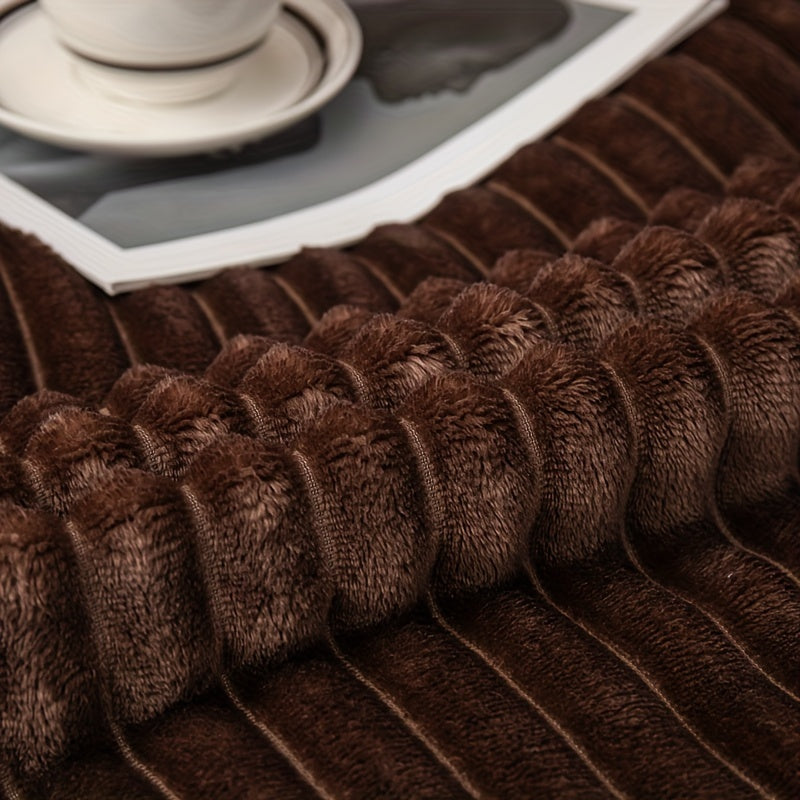 Plush Checkered Rabbit Fur Effect Blanket for Cold Nights and Cozy Snuggling