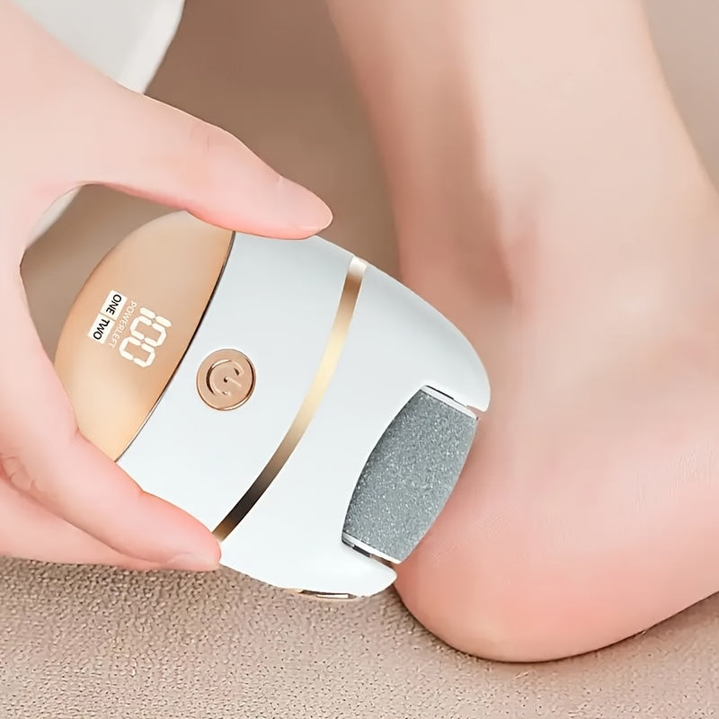 Electric Foot Grinder with 4 Replacement Heads Dual Speeds LED Display USB Charging