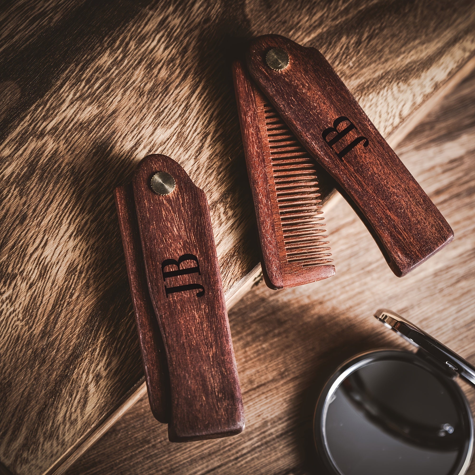 Personalized Wooden Beard Comb with Custom Engraving for Men Grooming