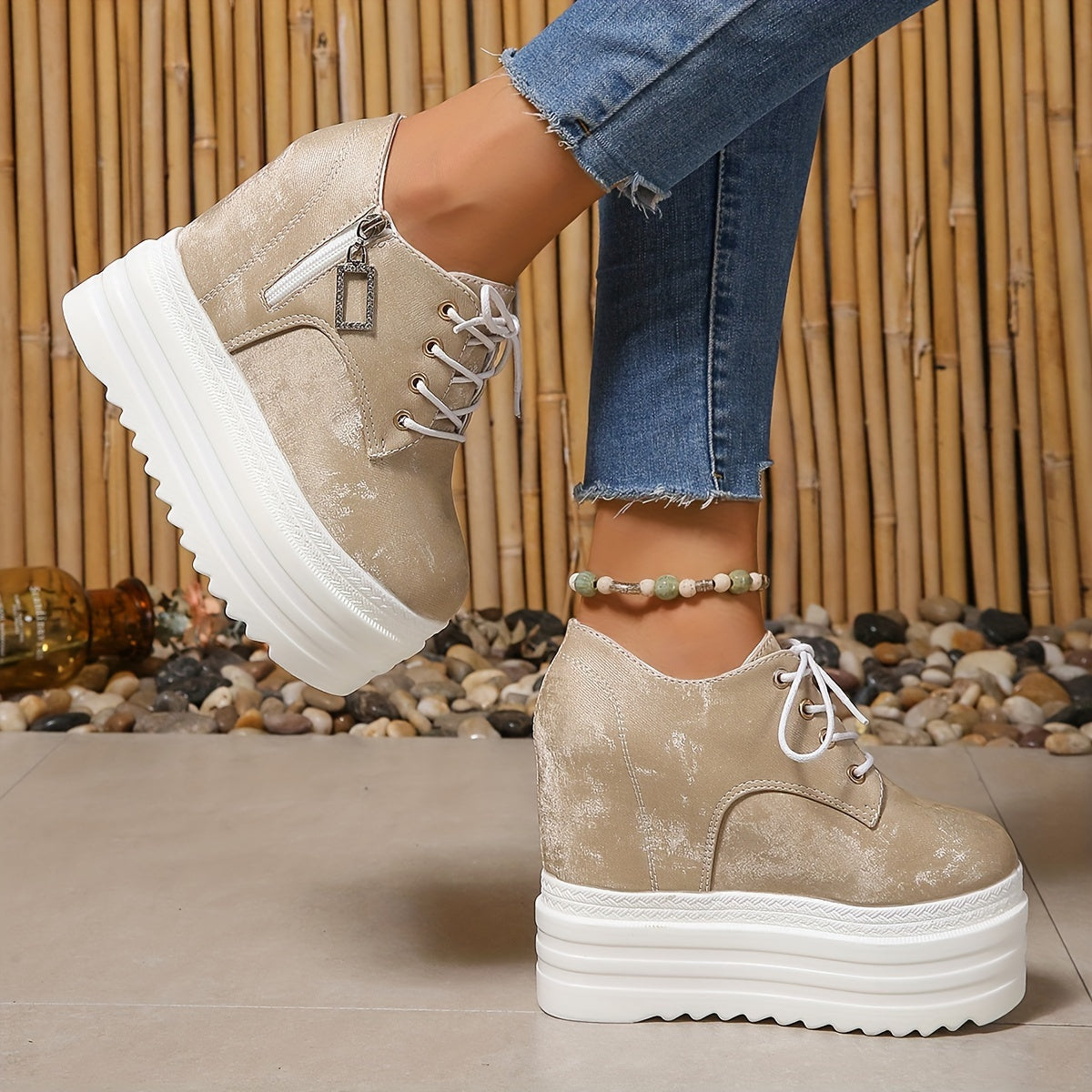 Women's Platform Sneakers Spring Autumn Thick Sole Casual Shoes