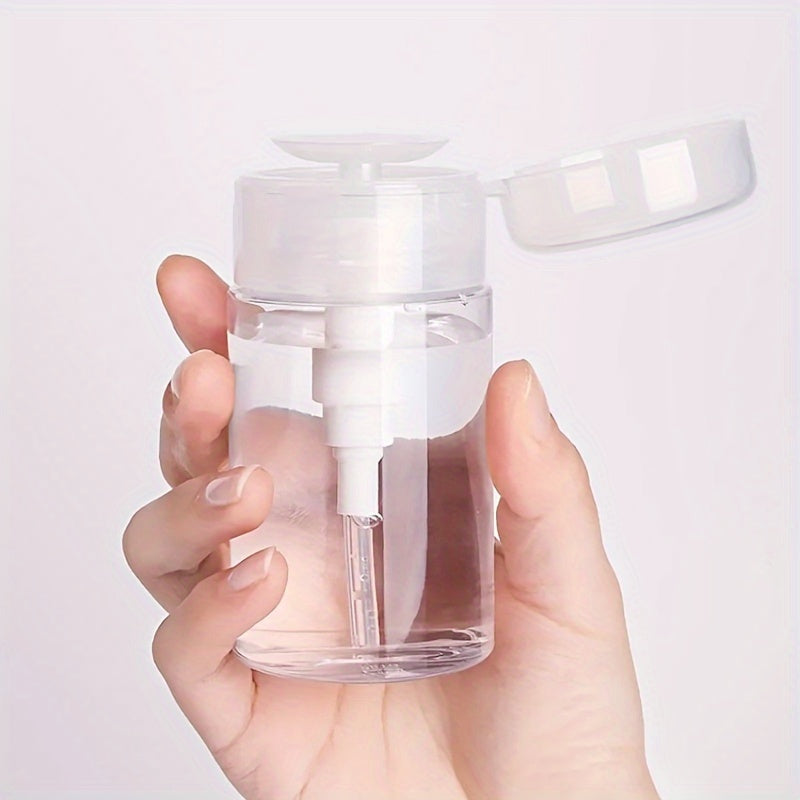 Clear Plastic Pump Dispenser Bottle 100ml 200ml Travel Nail Polish Makeup Remover