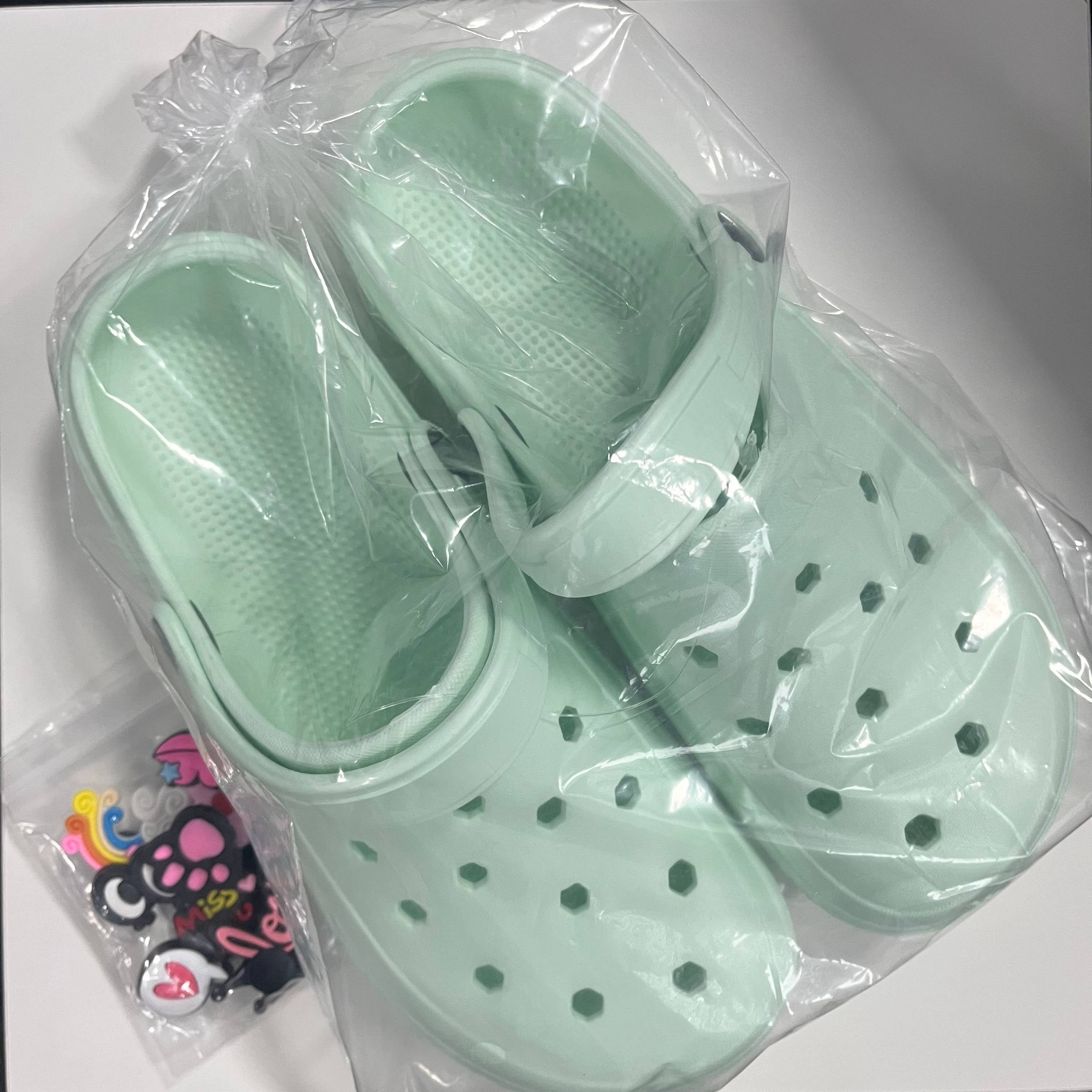 Women's Breathable EVA Summer Clogs with Thick Soles and Charm Detail