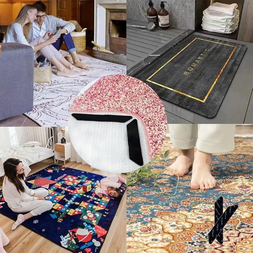 Reusable PET Non-Slip Carpet Adhesive Strips for Rugs and Floors